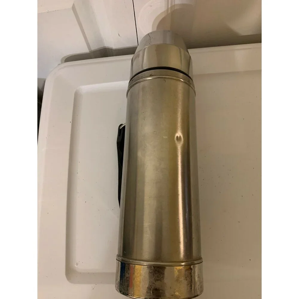 Vintage UNO-VAC Thermos‎ Stainless Steel Vacuum Bottle 1 QT